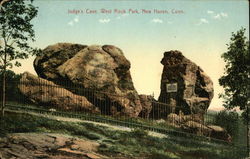 Judge's Cave, West Rock Park New Haven, CT Postcard Postcard