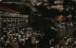 Crowd at Luna Park at Night Scranton, PA Postcard Postcard