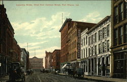 Columbia Street, West from Calhoun Street Fort Wayne, IN Postcard Postcard
