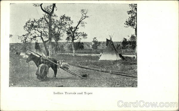 Indian Travois and Tepee Native Americana