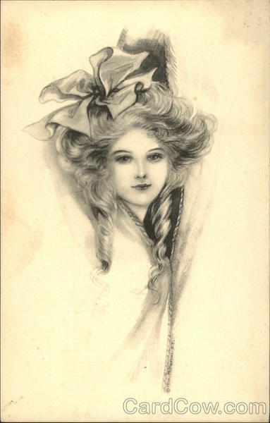 B&W Woman with Bow Women