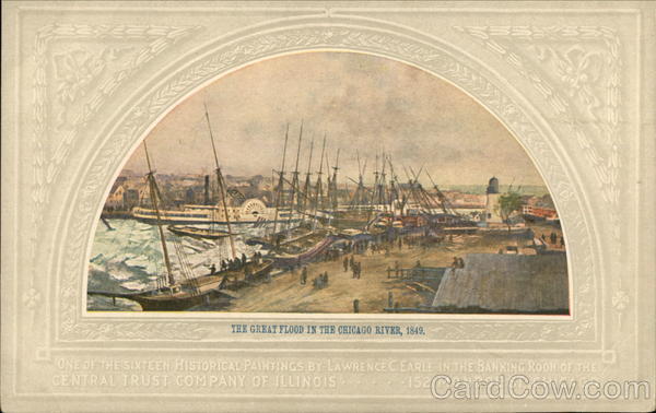 The Great Flood in the Chicago River - Central Trust Company of Illinois