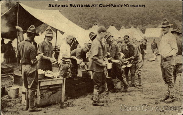 Serving Rations at Company Kitchen Military