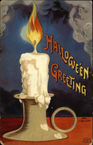 A Burning Candle Ellen Clapsaddle Halloween