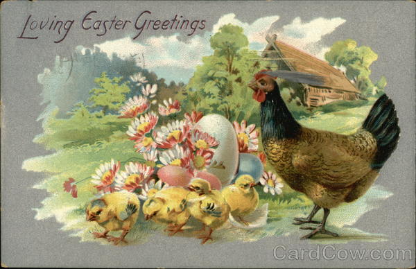 Loving Easter Greetings with Hen & Chicks With Chicks
