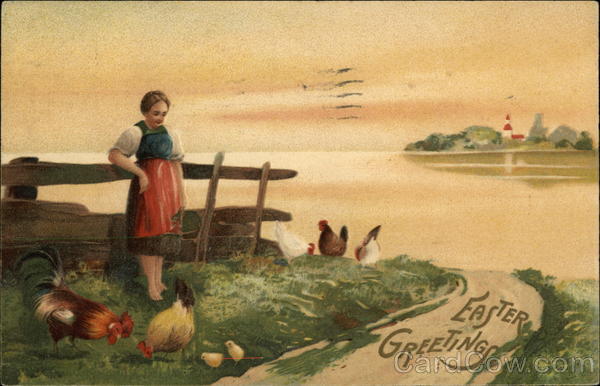 Easter Greetings With Chicks