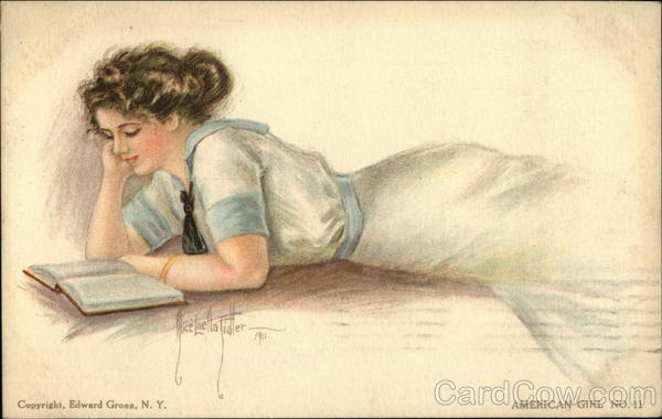 Young Woman Reads a Book Alice Luella Fidler Women