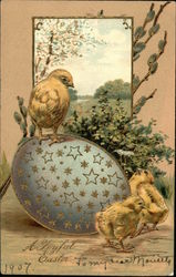 A Joyful Easter With Chicks Postcard Postcard