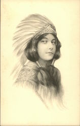 Indian Maiden Native Americana Postcard Postcard