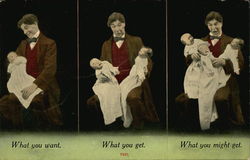 What you Want. What you Get. What you Might Get Comic, Funny Postcard Postcard