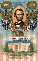 Lincoln Centennial Souvenir, 1809-1909, Abraham Lincoln, The Martyred President Postcard