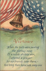 Victory, When the Bells Were Pealing the Glorious News of a noble Victory Won Postcard