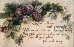 Greetings with Flowers Postcard