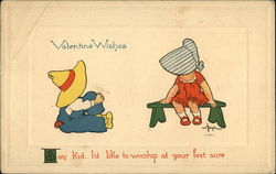 Valentine Wishes, Say kid, I'd Like to Worship at Your Feet Sure Children Postcard Postcard