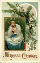 A Happy Christmas Madonna & Child Ellen Clapsaddle Postcard Postcard
