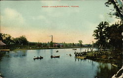 Wood Lake Sherman, TX Postcard Postcard