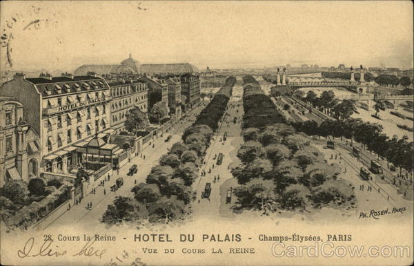 28 Cours la Reine - Hôtel du Palais - Champs-Élysées, vue du Cours la Reine Paris France