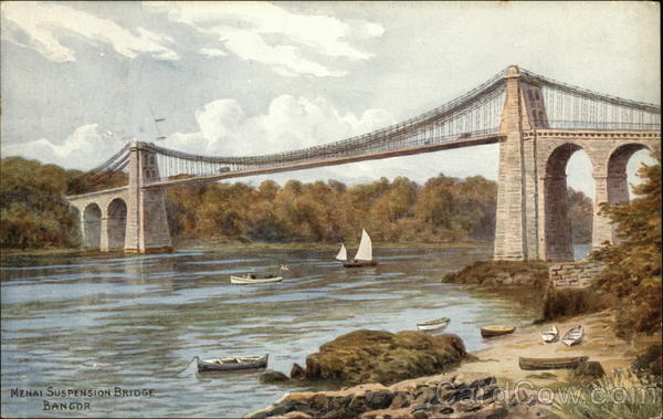 Menai Suspension Bridge Bangor Maine Wales