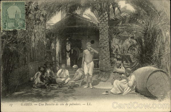 17 - Gabès. - Une Buvette de vin de palmiers. - LL Tunisia