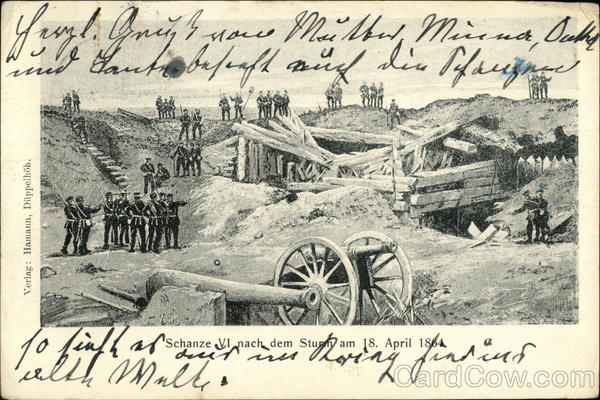 Soldiers, Destroyed Fortification and Canon World War I