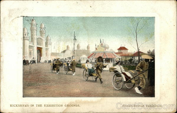 Franco-British Exhibition - Rickshaws in the Exhibition Grounds