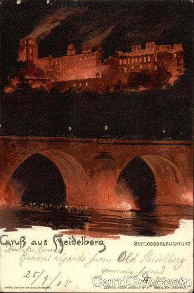 Gruß aus Heidelberg - Schlossbeleuchtung Germany