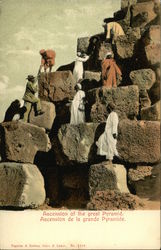 Ascension of the great Pyramid. / Ascension de la grande Pyramide Postcard