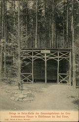 A wooden shed in the forest. Germany Postcard Postcard