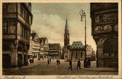 Frankfurt a. M., Durchblick auf Römerberg und Nicolaikirche Postcard