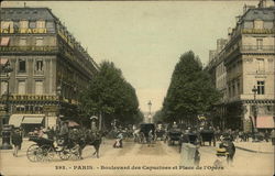 Boulevard des Capucines et Place de l'Opera Postcard