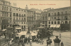 Plaza de la Constitucion Malaga, Spain Postcard Postcard