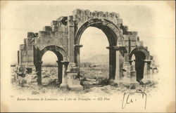 15 - Ruines Romaines de Lambessa. - L'Arc de Triomphe. - ND Phot Postcard