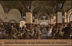 Parterre-Bierhallen im Kgl. Hofbrauhaus Postcard