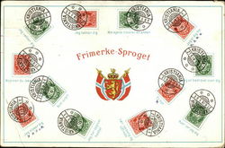 Frimerke-Sproget Norway Postcard Postcard