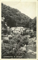 View of the Town and River Lynmouth, England Postcard Postcard