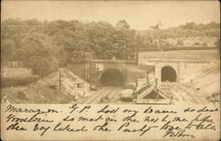 View of a train yard Postcard