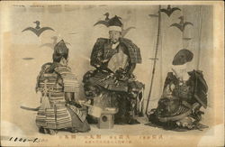 Japanese Actors in a Play Postcard
