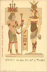D'Apres un Bas-Relief a Thebes Postcard