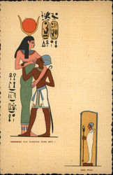 Goddess Isis Nursing King Seti I and God Ptah Postcard