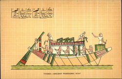 Thebes - ancient pharaonic boat Postcard