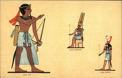 King Seti I, God Amon Ra, God Horus Postcard Postcard