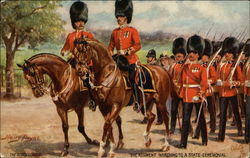 The Scots Guards. The Regiment Marching to a State Ceremonial Military Postcard Postcard
