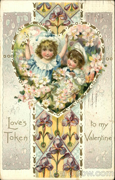 Love's Token to My Valentine - Children & Flowers