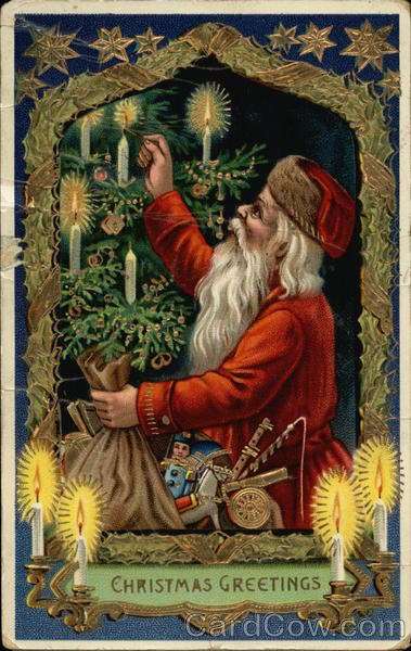 Santa Lighting Candles Santa Claus