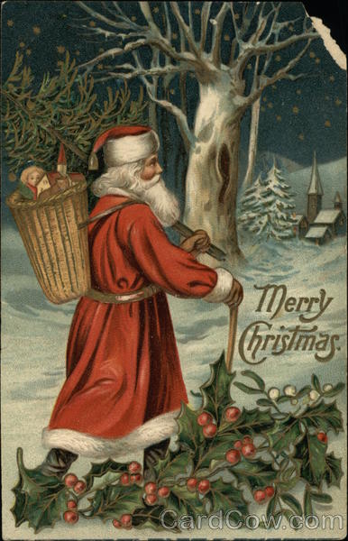 Merry Christmas with Santa in the Snow Santa Claus