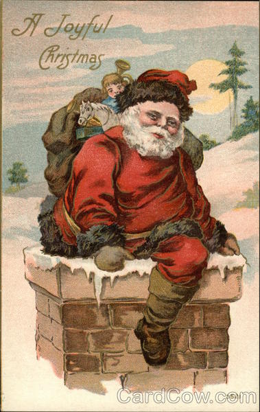 A Joyful Christmas with Santa on Chimney Santa Claus