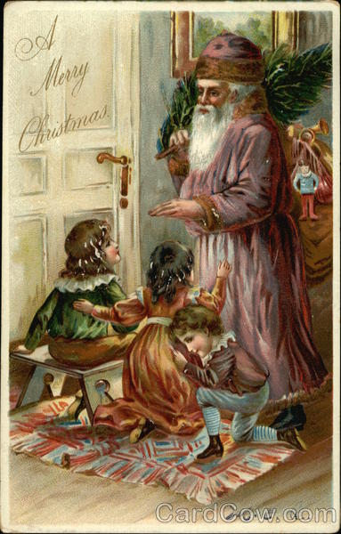 A Merry Christmas with Santa and Children Santa Claus