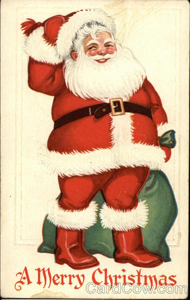 A Merry Christmas with Santa and Bag Santa Claus
