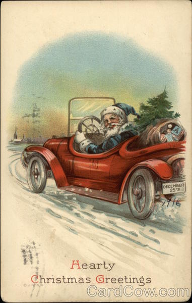 Hearty Christmas Greetings Santa Claus