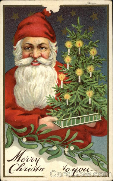 Merry Christmas to You with Santa and Tree Santa Claus